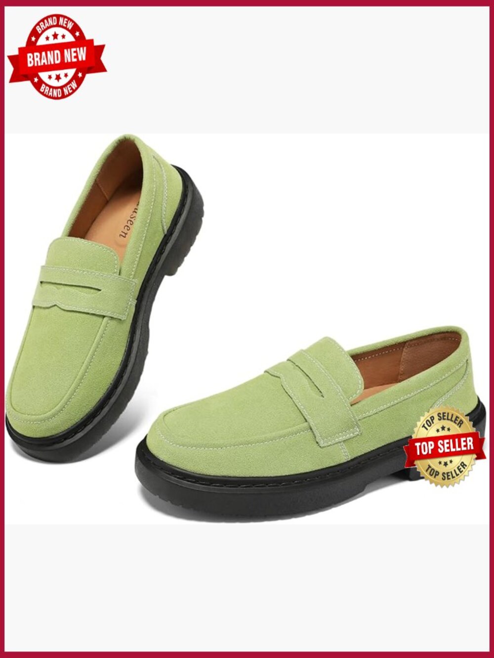 Suede Penny Loafers Slip On Comfortable Walking Shoes Chic Flats
